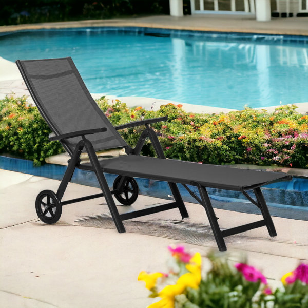 Royalcraft SORRENTO Black Wheeled Folding Sun Lounger & Reviews